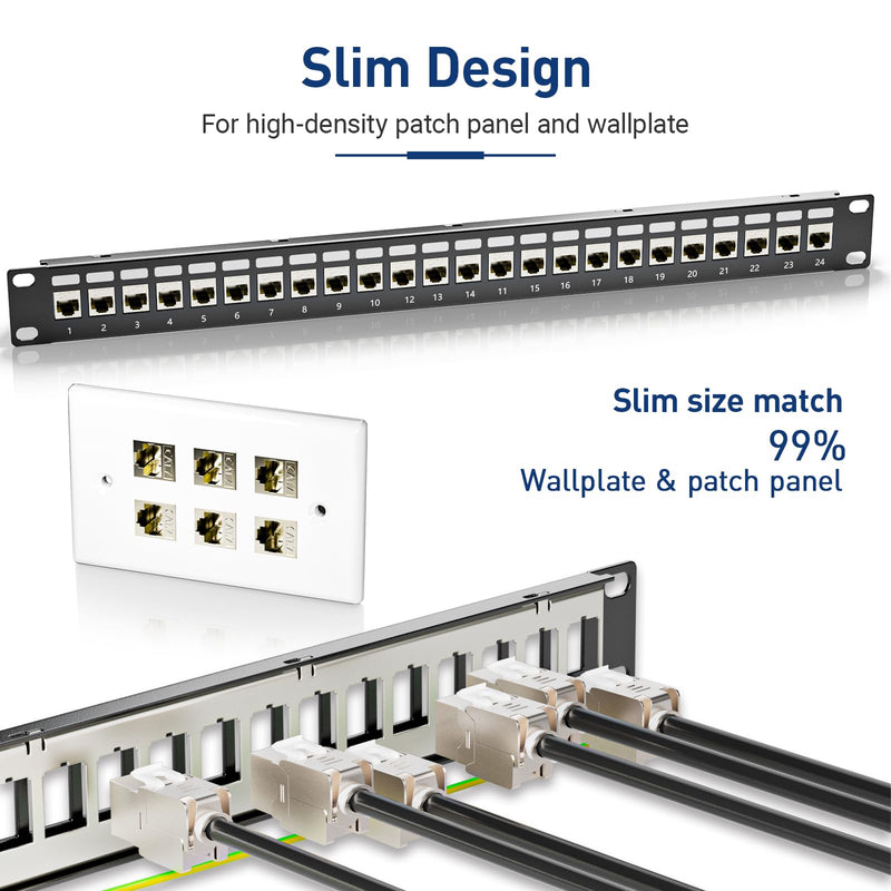 ZOERAX 4x CAT7 Keystone RJ45 Module Socket - Tool-Free LSA Insulation Terminal for CAT7/CAT6a/CAT6 Installation Cable, 10 Gbit/s 1000 MHz, Fully Shielded STP (AWG 22-24) - For Patch Panel & Network 4 Cat 7