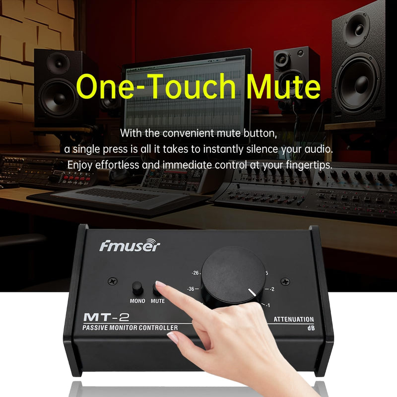 Big Knob Passive Studio Monitor Controller, Professional Monitor Volume Control for Precise Audio Control, Ideal for Studio and Home Audio System