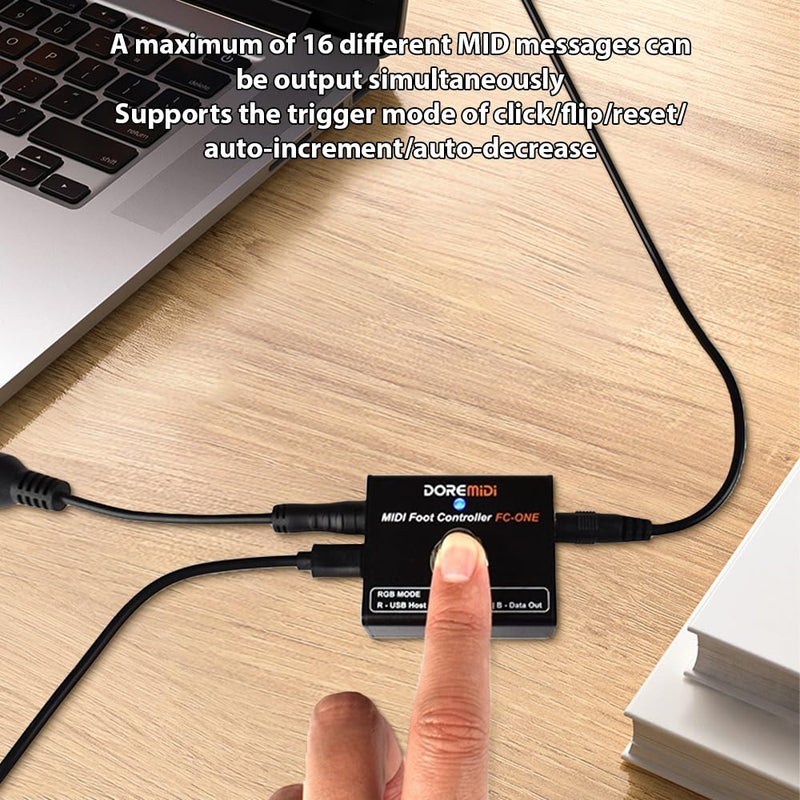 [AUSTRALIA] - HXBER MIDI Foot Controller Electric Guitar MIDI Effects Pedal Plug and Play MIDI Output Ports DIY CC/PC/Note Messages Various Trigger Modes Portable MIDI Device 