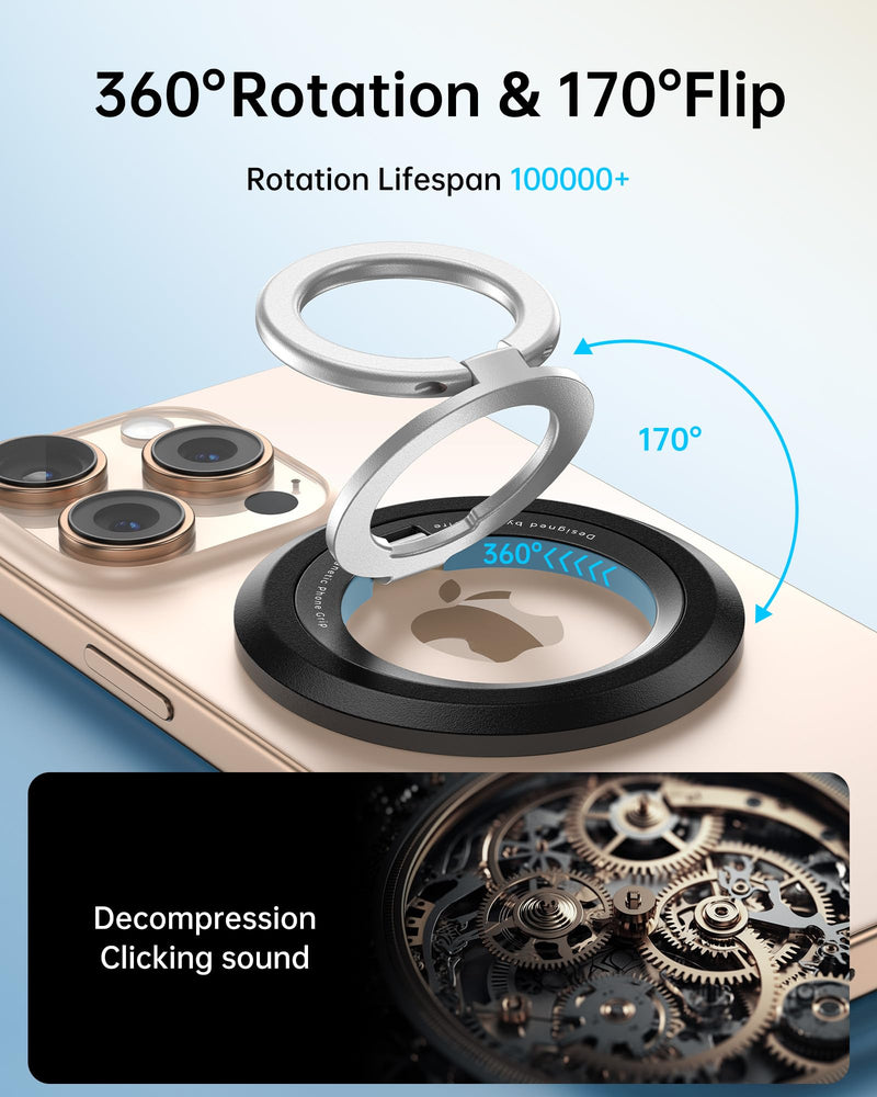 SYNCWIRE Upgraded Magnetic Phone Ring Holder for MagSafe and MagSafe Car Mount - [360° Rotation] Magnetic Phone Holder for Car