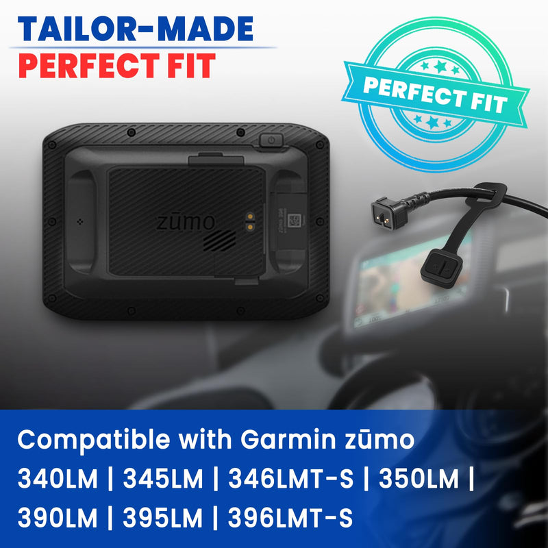 010-11843-01 Motorcycle GPS Power Cable for Garmin Navigator Mount Bracket | Compatible with Garmin zumo 340LM 345LM 346LMT-S 350LM 390LM 395LM 396LMT-S Navigators, Hardwire Charging Cable w/Inline Fuse