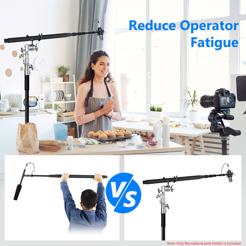 NEEWER Metal Microphone Boom Support Holder for C-Stands and Mic Stands, Black CM-NA-1(Black)
