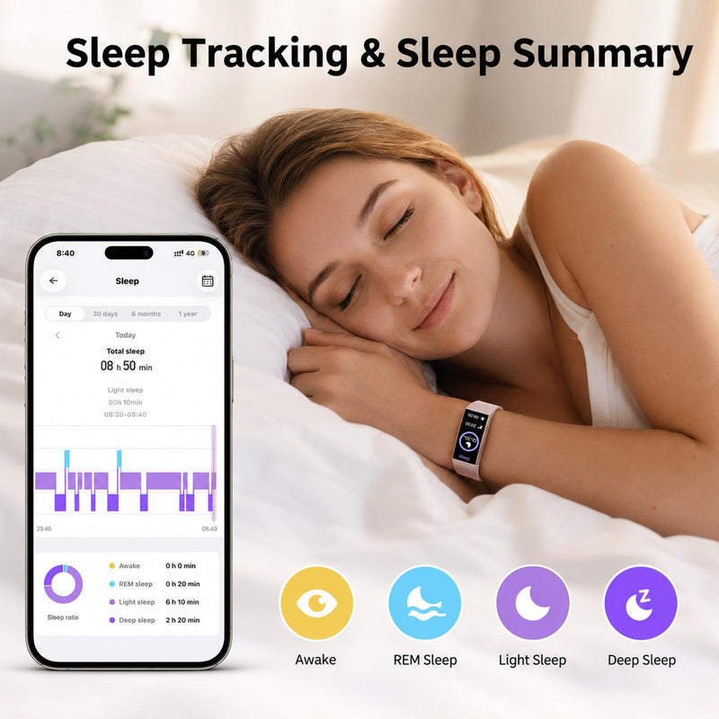 KPEP Fitness Tracker with 24/7 Heart Rate/SpO2/Blood Pressure/Sleep Monitor | 24 Sports Modes Activity Tracker with 1.13" AMOLED Screen, IP68 Waterproof Step Counter for Android iPhones Men Women Black