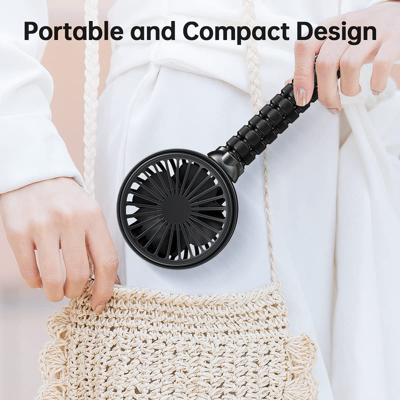 GUSGU Mini Stroller Fan Clip-on for Baby, Small Portable Fan Rechargeable and Handheld, USB Cooling Fan with 3 Adjustable Speeds and Flexible Tripod for Travel, Car Seat, Camping, and Bedroom black
