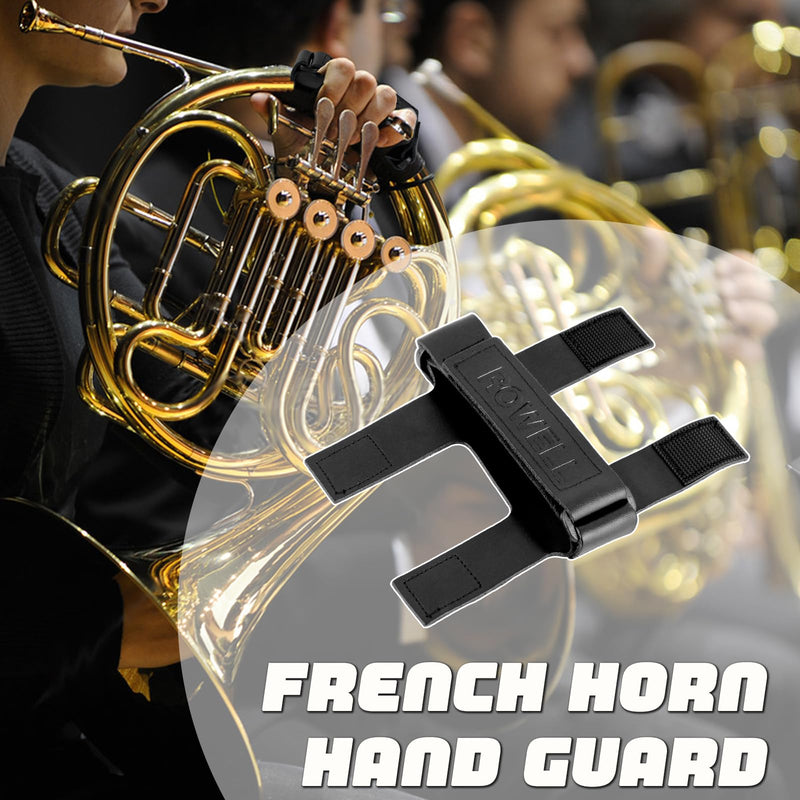 ROWELL French Horn Guard Cowhide French Horn Hand Guard Adjustable French Horn Hand Pad Portable Wear Resistant French Horn Guard French Horn Guard Replacement