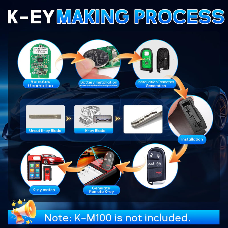 Autel IKEYCR5TPR 5 Buttons Blank 2025 New Kё-y Fob proğrammable Compatible with Vehicle Systems Using 315/415 MHz Ultra-Long Range OE-Quality for Chrysler-Dodge-Style Kё-y Replacement