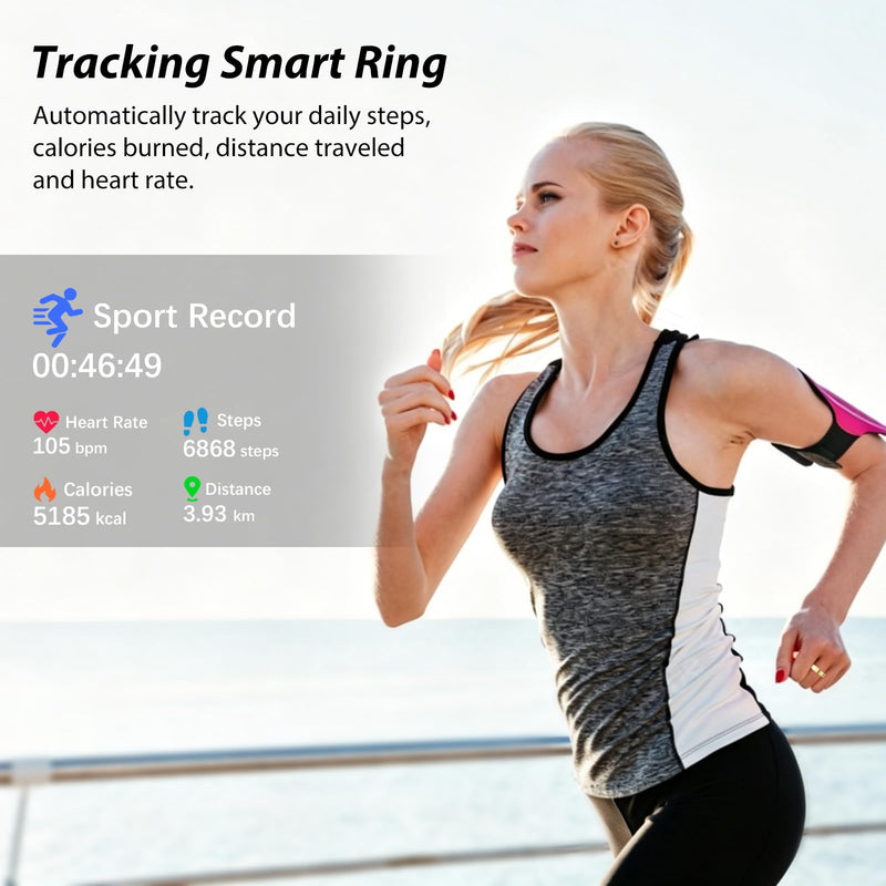 Smart Ring for Women, Health Ring, No Subscription Fee | Tracker Sleep, Blood Oxygen, Heart Rate, SpO2, HRV Stress, Steps Monitor, IP68 Waterproof, Compatible with iOS & Android Gold 6#