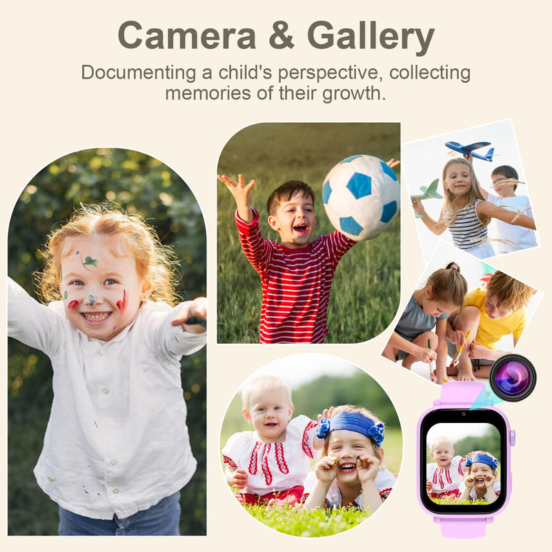 Kids Smartwatch for Boys Girls with GPS Tracker 4G LTE Calling & Real-Time Location Tracking, Kids Watch with Video Chat, Camera, Games, SOS Call Watch for Children Age 3-15 (Purple)