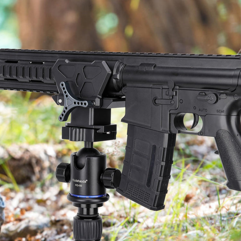 [AUSTRALIA] - Shooting Saddle Clamp Tripod Rifle Clamp Arca Swiss Rifle Saddle Mount with Quick Release Plates Rail for Hunting and Shooting Gun Rifle Crossbow Shooting Rest, Universal Rest Head Clamp 