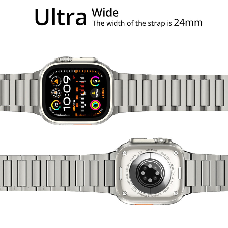 LULULOOK Luxury Titanium Band for Apple Watch Ultra 3/Ultra 2/Ultra 49mm | Grade 4 Pure Titanium Band for iWatch 49MM with Magnetic Clasp, Super DLC Scratch Resistant for Men DLC Titanium Grade 4 / 49MM-Ultra Color Match