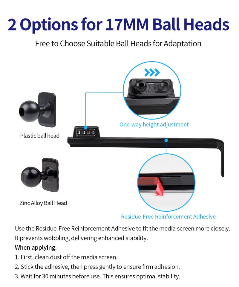 Auto Clamp Car Phone Holder for Kia EV9 2024-2026 Accessories, 12.3" Screen | Universal Mechanical Clip Cell Phone Mount Accessories Fit iPhone Android,Automobile Cradle GPS Dashboard Navigation Bracket