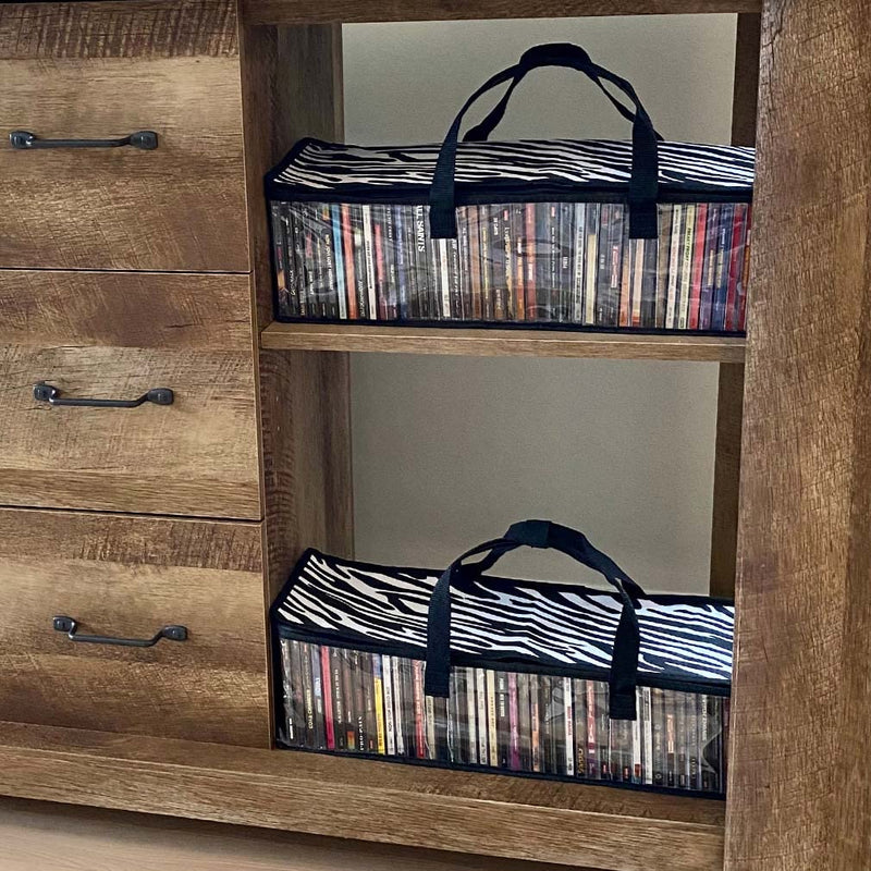 Evelots 4 Pack CD Storage Bags, Clear PVC Plastic-Holds 192 CDs With Cases Total-Strong Handles-Protects from Scratches/Dirt/Dust/Moisture Set of 4