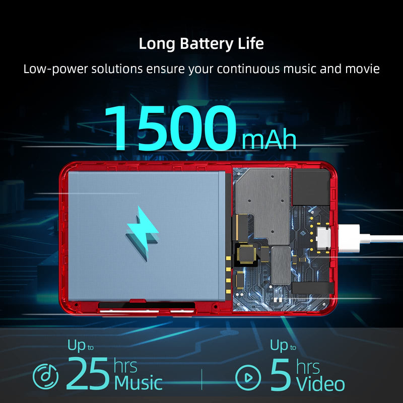 [AUSTRALIA] - MP3 Player with Bluetooth and WiFi,MP3 Player with Spotify,Spotify Kids,Audible,Pandora,Amazon Music,4" Music Player MP4 Up to 1TB(80GB,Red_Black) 80GB Red 
