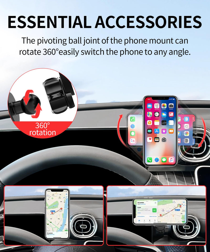 Car Phone Holder for Mercedes-Benz GLC/CLE/C-Class 2023-2026,12.3" Screen | C-Class 2022-2026,GLC-Class 2023-2026,CLE-Class 2024-2026,Magsafe Accessories Magnetic Cell Phone MountCompatible with iPhone for 23-26 GLC & 22-26 C-Class(12.3-Inch only)