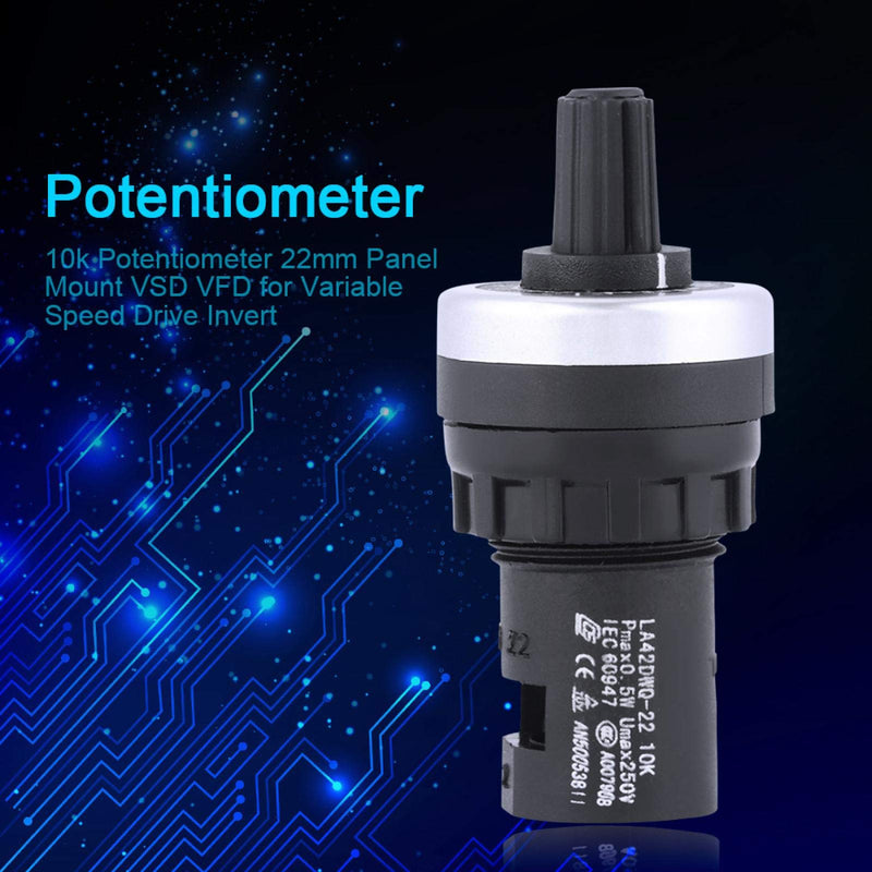 DEWIN Governor Rotary Potentiometer, 10k Potentiometer Panel Mount VSD VFD for Variable Speed Drive Invert