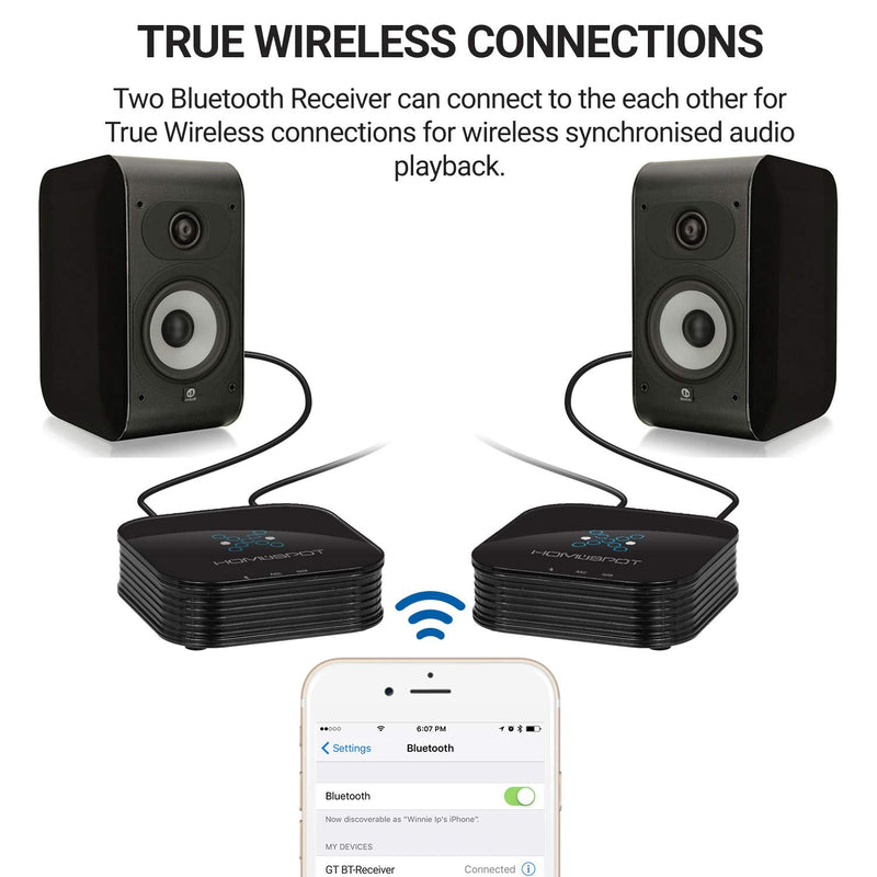 [AUSTRALIA] - HomeSpot Bluetooth Audio Receiver for Home Stereo Audio Streaming with APTX Low Latency Bluetooth Receiver with UL Charger 