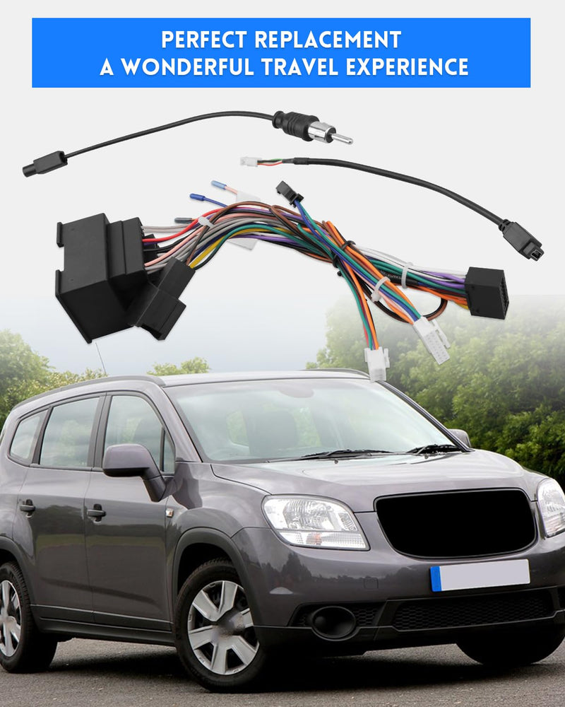 Radio Wiring Harness Kit 44 Pin Fit for Chevrolet Orlando 2012-2014,for Malibu 2013-2015,for Trax Cruze Aveo 2014-2016, 16Pin Stereo Connector with Facotry USB Adapter Antenna Cable
