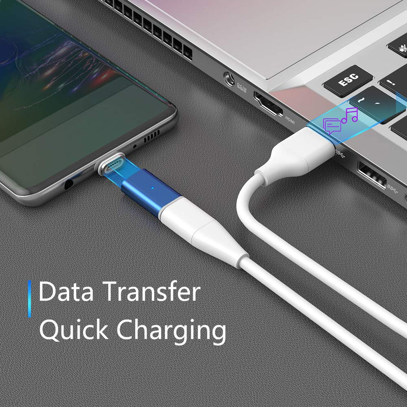 NetDot Gen10 Magnetic Fast Charging USB-C to USB-C Adapter Converter Compatible with Type-c Smartphones(3 Pack Blue) 3