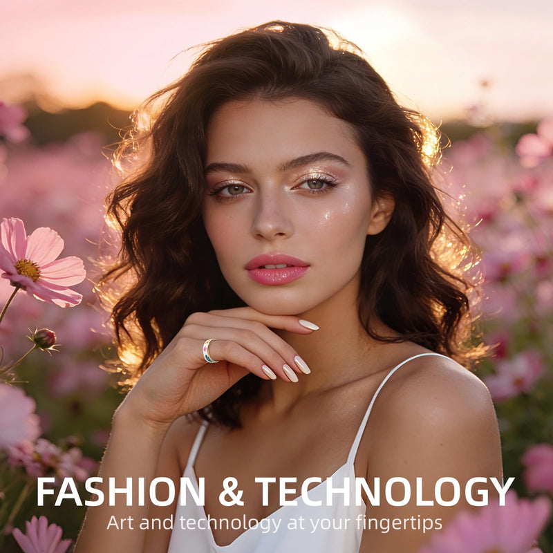 Smart Ring Health Tracker, Men & Women, Featuring a Heart Rate Monitor, Sleep Tracker, 8 Exercise Modes, Step Counter, IP68 Waterproof(White, 9) White