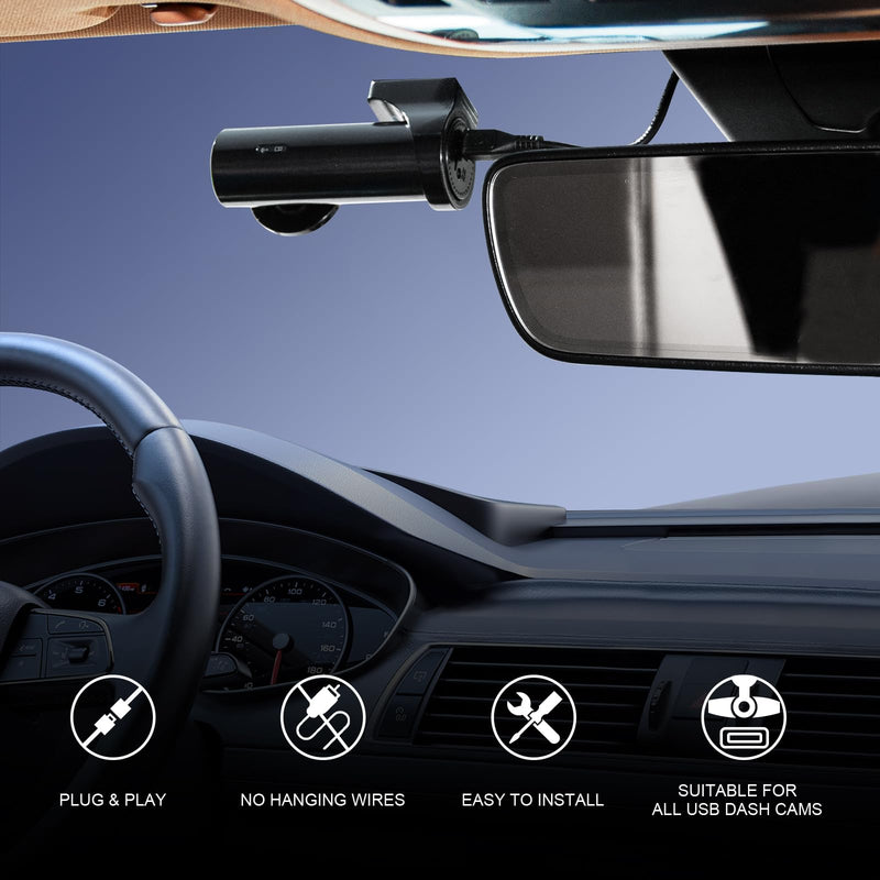 Dashcam Power Adapter 7 Pin Custom for Chevy, Ford, Honda, Lexus, Mitsubishi, Nissan, Toyota and more, Hide The Wires,GPS Radar Mirror Camera Dash Cam Adapter Cable, Connects to Rearview Mirror 7-pin