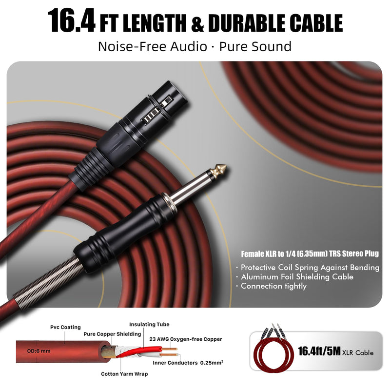 [AUSTRALIA] - Dynamic Microphone - Vocal Microphone for Singing - Handheld Wired Microphones with 16ft XLR to 1/4" Audio Cable - Mic for Speaker, Mixer, Amplifier & Karaoke Machine (Matte Grey) Matte Grey 
