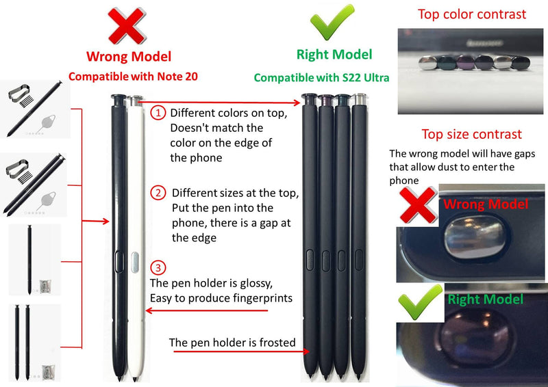 S22 Ultra Pen Replacement for Samsung Galaxy S22 Ultra 5G Touch Stylus Pen S Pen + Replacement Tips/Nibs (Phantom White) Phantom White