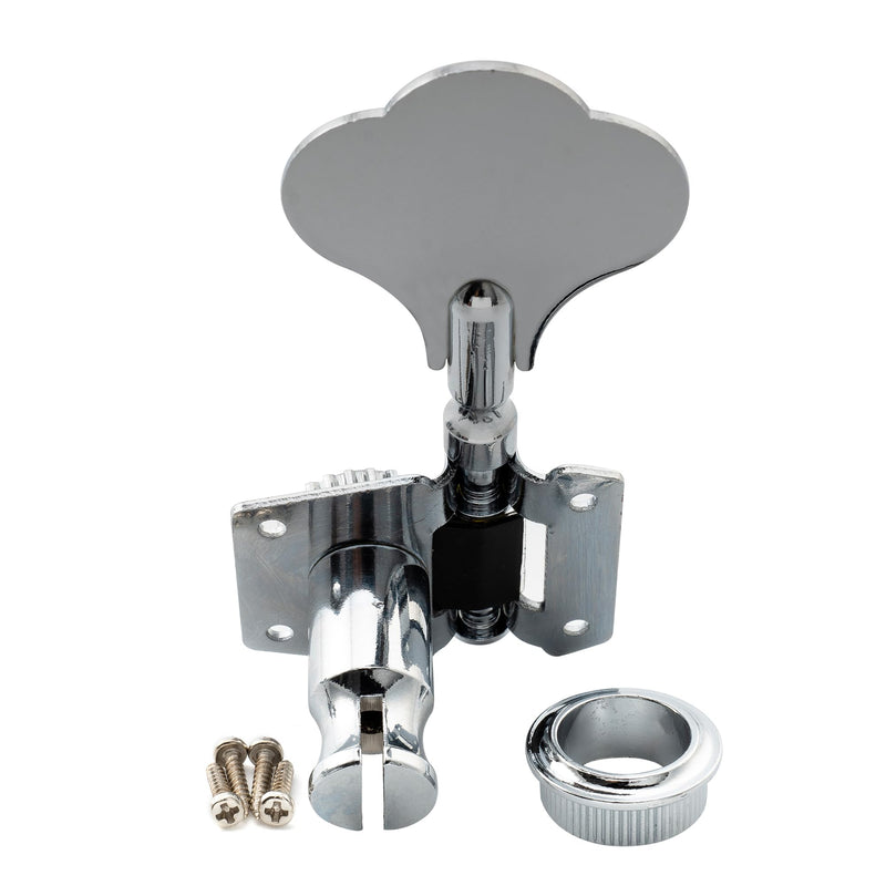 [AUSTRALIA] - Musiclily Basic 4-in-line 24:1 Ratio Open Gear Machine Heads Tuners Tuning Pegs Keys with Clover Button for Electric Bass, Chrome 4R Chrome 