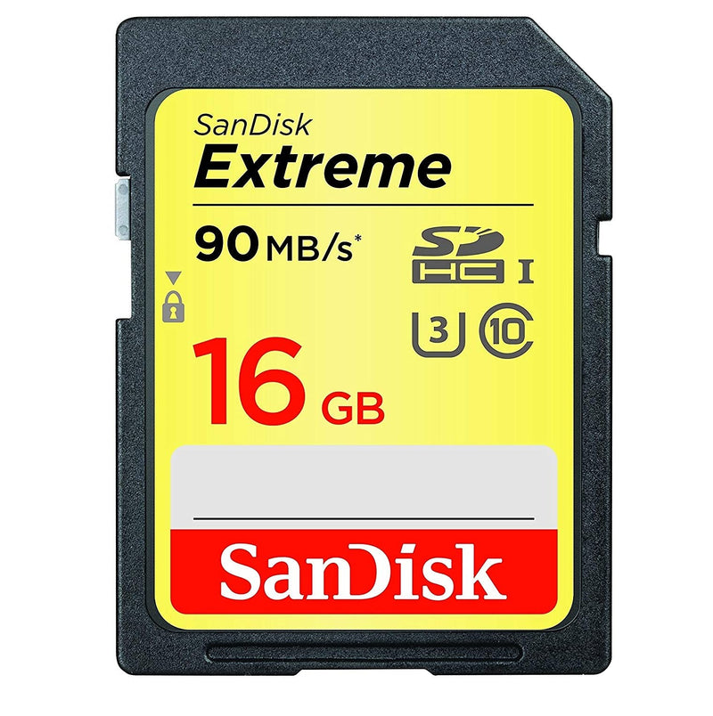 SanDisk Extreme 16 GB SD Card (2 Pack) Speed Class 10 UHS-1 U3 C10 4K HD16G SDHC Memory Cards for Compatible Digital Camera, Computer, Trail Cameras