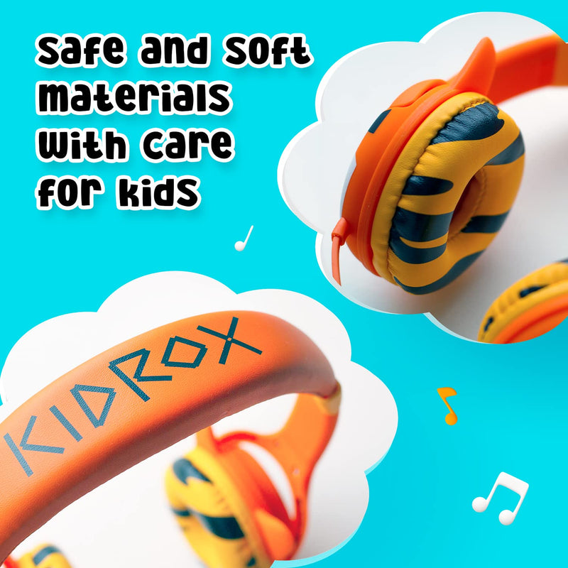 Kidrox Save 17% on Toddler Headphones for 2 + Year Old – Kids Headphones Wired for School, Infant Headphones for Girls, Headphones for Boys Orange and Turquoise Set