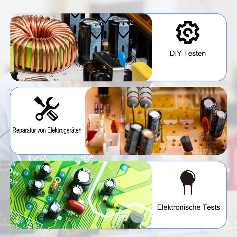 16V 100µF 50/60HZ Electrolytic Capacitors, Aluminium Electrolytic Capacitors, 5 x 11 mm, Capacitors 100uF 16V, Suitable for a Wide Range of Electronic Applications, Switching Power Supplies (20 Pieces 100µF 16V