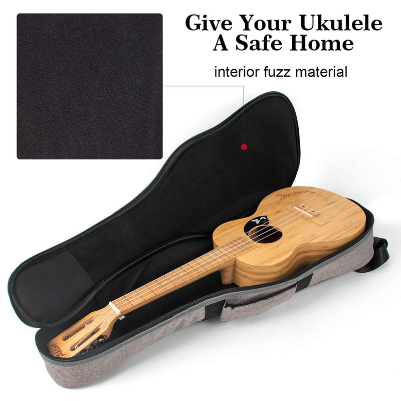 AKLOT 32 inch Gig Bag Carry Handle Case for 30＂ Baritone Ukulele 32" Bass Ukulele Guitalele 12MM Thick Padding with Humidifier 30"/32" Bag
