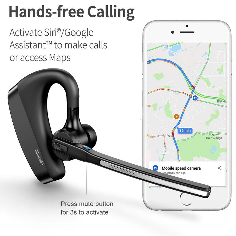 Conambo K10 Wireless Bluetooth Headset V5.2, Bluetooth Earpiece with 750mAH Charging Case 60H Talktime Wireless Headset with Dual Mic Noise Canceling for iPhone Cellphone Trucker Work