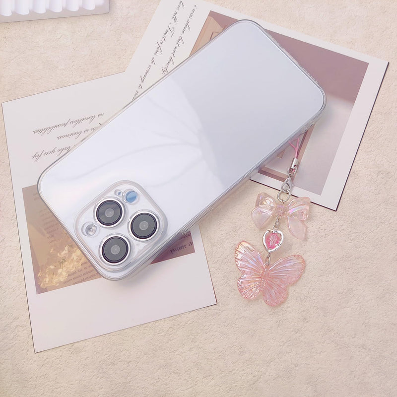 Cute Y2K Phone Charm Aesthetic Phone Charms Accessories Cute Phone Lanyard String for Bag Purse Backpack Airpods Pendants Decor 3x Pink Butterfly Heart