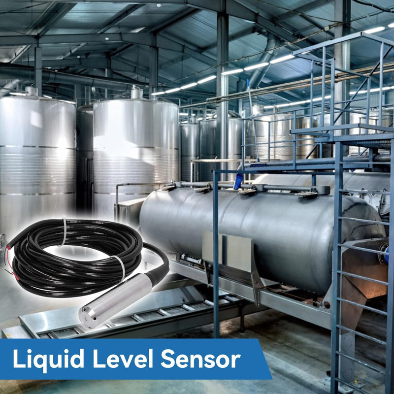 Level Indicator Cistern, Water Level Indicator Cistern, 0-10 m Water Level Sensor, Level Detector Made of Stainless Steel 304 Transmitter, Submersible Level Measurement for Fuel Water Indicator