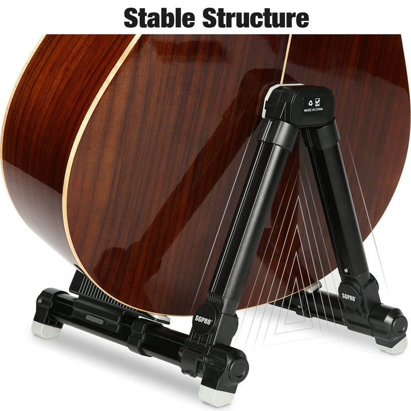 Guitar Stand Floor With Tray & Backrest - Adjustable Instrument Stand for Electric, Acoustic, Bass, Classical Guitars, Ukulele, Mandolin, and Banjo - Superior Material & Design