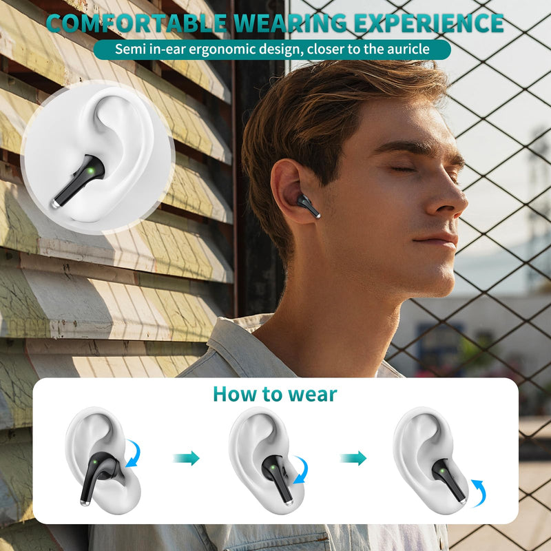 ACAGET Wireless Headphones for Sumsung Galaxy S24 Ultra S23 S22 S21 Plus Bluetooth 5.3 Earbuds Noise Canceling Earphones for iPhone 15 Pro Max 14 13 12 11 XR XS HiFi Stereo Earphone for Google Oneplus