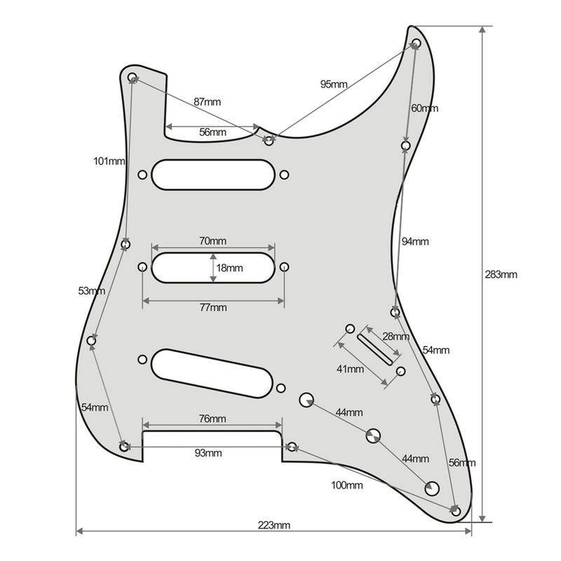 11 Hole SSS Strat Electric Guitar Pickguard for Fender USA/Mexican Made Standard Stratocaster Modern Style Guitar Parts (Beige-1, 3 Ply) Beige-1