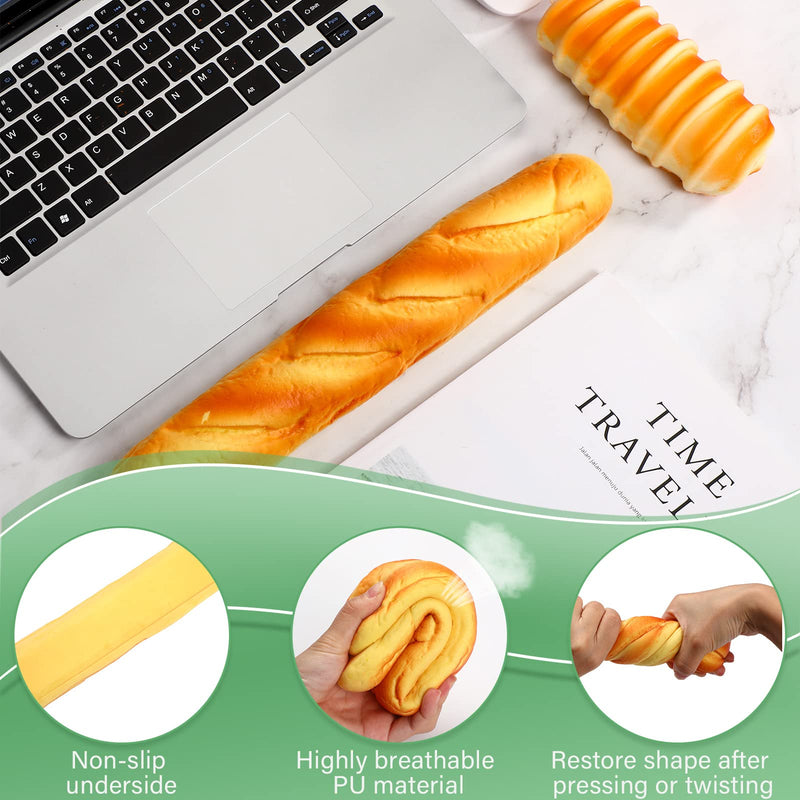 2 Pieces Keyboard Mouse Wrist Rest Pad Wrist Rest Support Funny Desk Wrist Pad Toast Bread Keyboard Rest Cute Wrist Cushion for Keyboard Typing (13.4 x 2.2 x 1.6/ 5.9 x 1.6 x 2.4 Inch, Mixed Style) 13.4 x 2.2 x 1.6/ 5.9 x 1.6 x 2.4 Inch