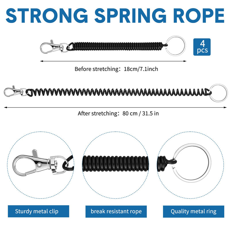 4 Sets Phone Lanyard Tether with Patch Phone Tether Phone Strap for Drop Protection Outdoor Hiking Cycling Climbing Black