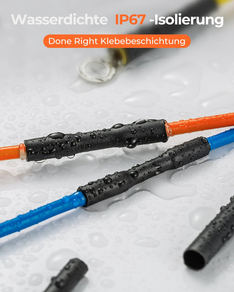 Eventronic 400-Piece Heat Shrink Tube Set, 3:1 Shrinkage, IP65 Waterproof Heat Shrink Tube with Adhesive, Total 40.5 m, Ideal for Electrical Insulation and Wire Connectors, Never Fade 400 Stück, 45mm