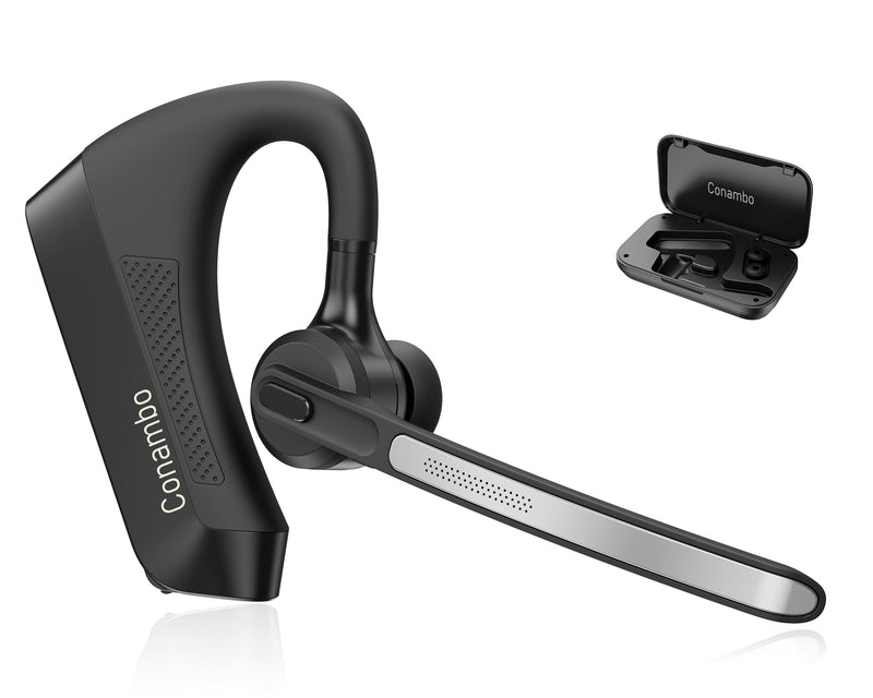 Conambo K10C&K21 Bluetooth Headset, Wireless Bluetooth Earpiece with CVC8.0 Dual Mic Noise Canceling 16 Hrs Talking Time for Truck Driver iPhone Android Cell Phones
