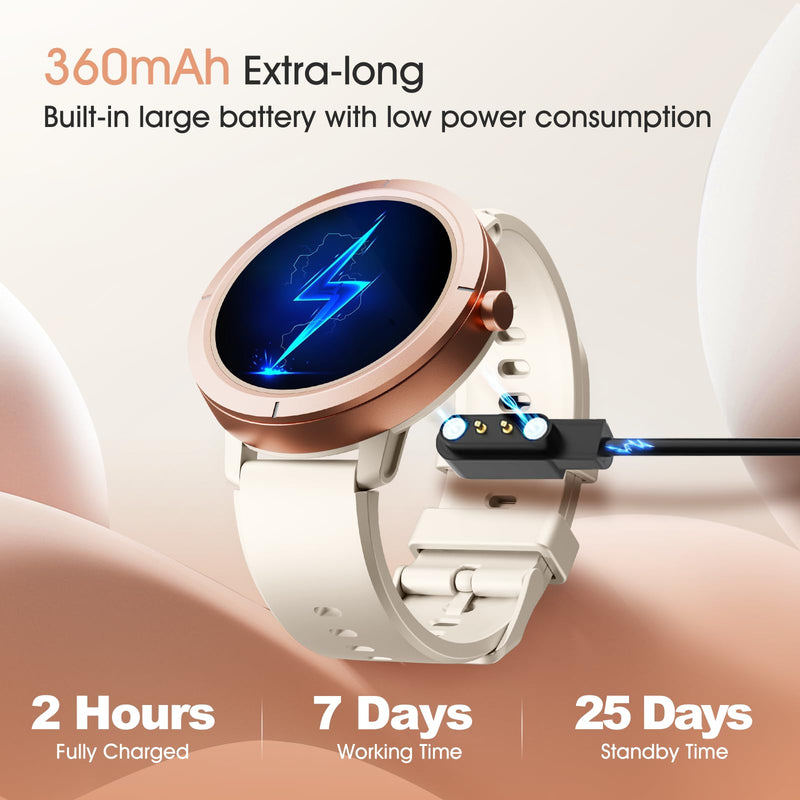 Ultra-high Precision GPS Smart Watches for Men Women, 1.32" Amoled Screen with 24/7 Heart Rate/Health Fitness Watch, 170+ Sports Modes, 5ATM Waterproof, Compatible Android iOS (Rose Gold) Rose Gold