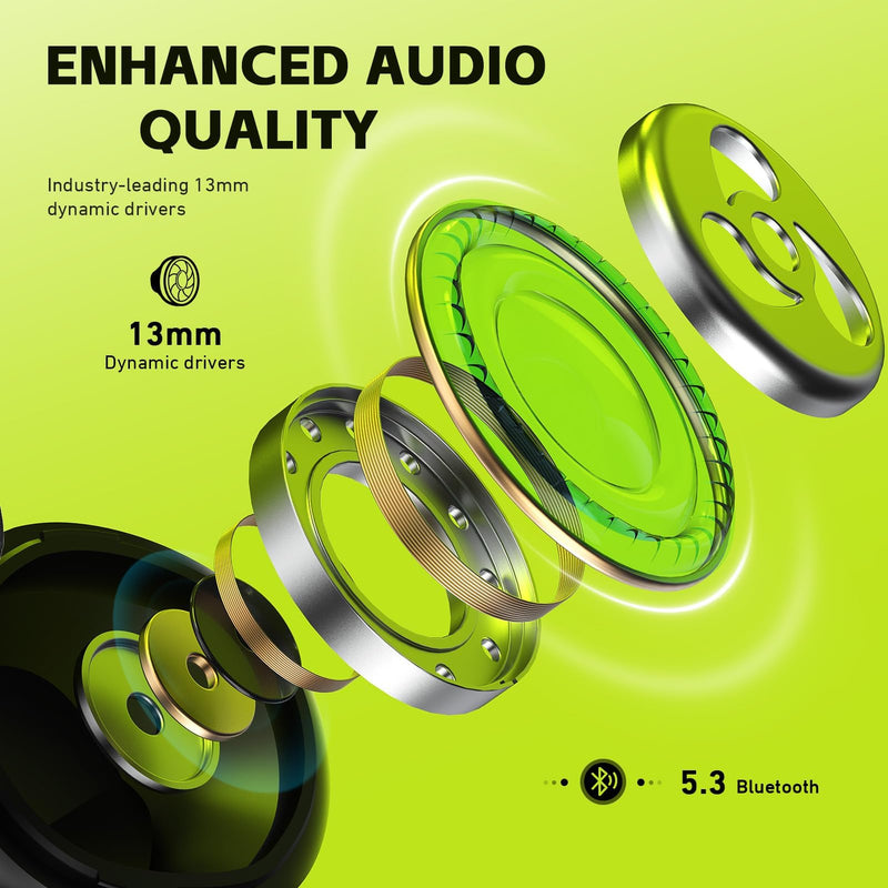 ANCwear Mecha LED Wireless Earbuds with Spin-Activated Light-Up Case | Bluetooth 5.3 earbuds with 13mm drivers, DIY stickers and USB-C charging for music, videos, calls, travel and everyday use Crimson