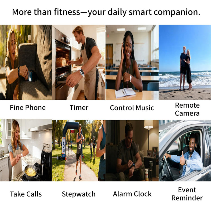 Smart Watch Fitness Tracker, Ultra HD 1.95" AMOLED Display (410×502 High Resolution) | 3ATM Waterproof | Heart Rate/Sleep Tracker | 130+ Sports/Fitness Modes, Bluetooth Calling, Smart Notifications
