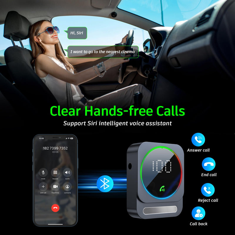 Bluetooth Aux Adapter, SONRU Bluetooth 5.3 Receiver for Car, Wireless Audio Receiver for Car/Home Stereo/Wired Headphones/Speaker, Dual AUX Outputs, RCA AUX 3.5mm Bluetooth Music Receiver JIANDA-US1