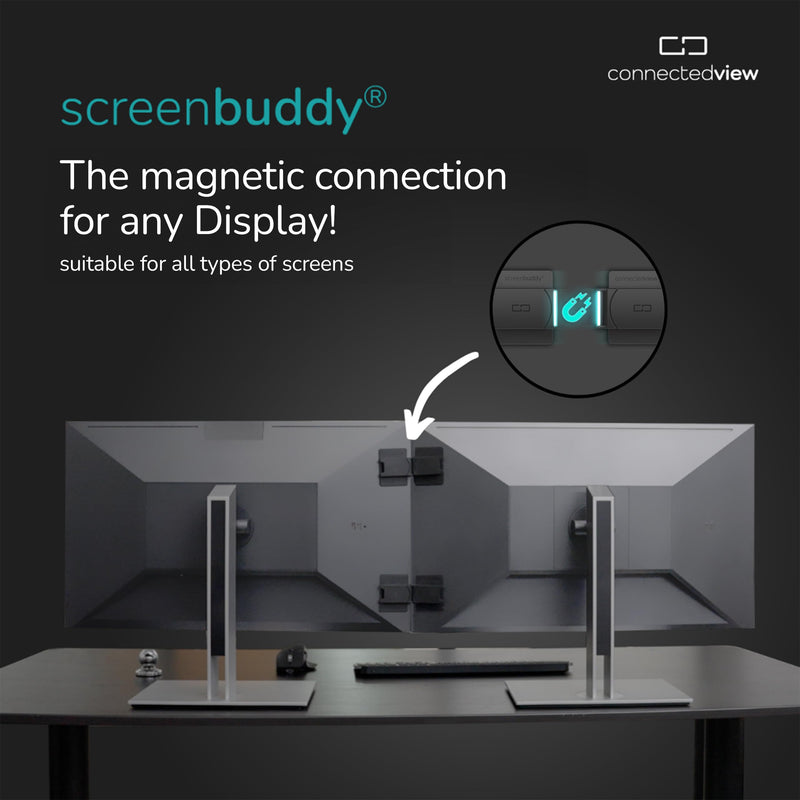 Set of 2, Magnetic Connection for Your Screens, Suitable for All Computer Monitors - Innovative Computer and Gaming Equipment