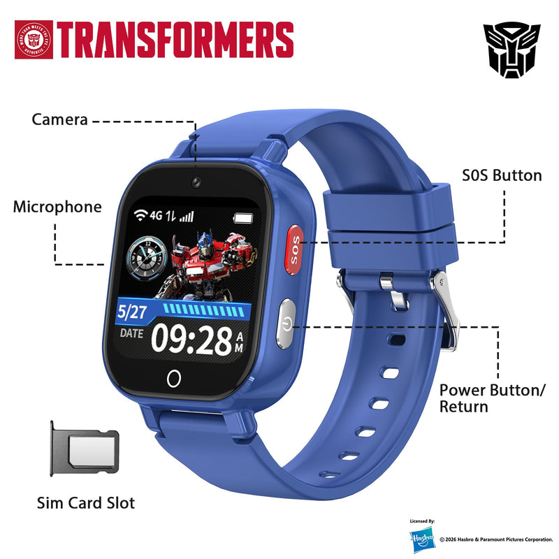 Smart Watch for Kids, 4G Kids Smartwatch with GPS Tracker Calling (Blue) | WIFI/Voice/Video Chat/SOS/SMS-receiving IP68 Waterproof Pedometer Camera Alarm Safe Zone Smartwatch Gift for Boys Girls 4-12 Blue