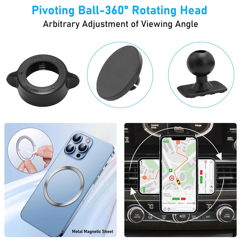 for Chevy Suburban Tahoe/GMC Yukon Magnetic Phone Holder 2021-2024 | Cell Phone Mount Automobile Cradles for 10.2 inch Touch Screen,360° Rotation Yukon Phone Holder Anti-Shake,Black 19-23 Tahoe Phone Mount 10.2in