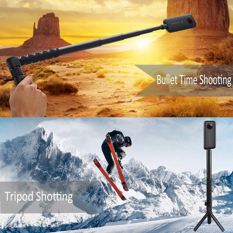 Handheld Camera Selfie Stick and Tripod for Insta360 Bullet Time Bundle,Compatible with Insta360 X3/ One X2/One RS/One R/One Accessories