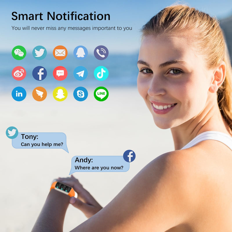 Smart Watch, Step Tracker Watch with 24/7 Heart Rate Monitor, Blood Oxygen, Sleep Monitor, Step Counter, Sports, IP68 Waterproof Fitness Watches for Men Women Compatible with Android & iPhone (Silver) Silver